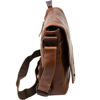 Edler Messenger-Bag aus poliertem Rindsleder