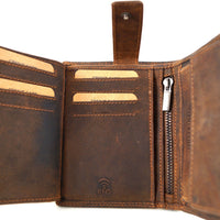 Geldbörse aus Büffelleder mit RFID-Blocker und Volllederausstattung