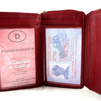 kompakte Damengeldbörse aus weichem Rindsleder mit außen liegendem Münzfach