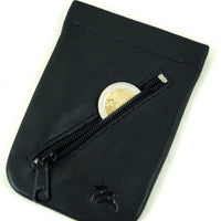 Schlüsselglocke mit Außenfach aus poliertem Echt Leder