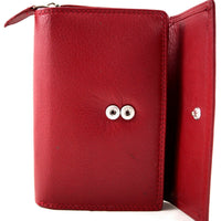 kompakte Damengeldbörse aus weichem Rindsleder mit außen liegendem Münzfach