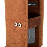 XXL-Damengeldbörse aus weichem Rindsleder mit 17 Kartenfächern