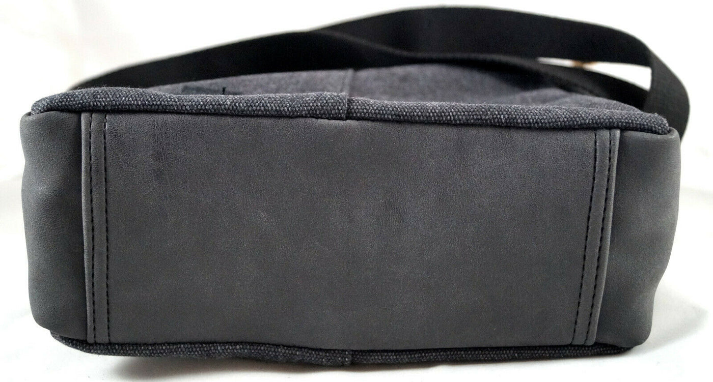 Unisex Messenger Bag aus Canvas mit Überwurf und langem Gurt