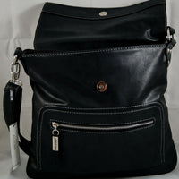 große Umhängetasche aus Kunstleder in Wildlederoptik