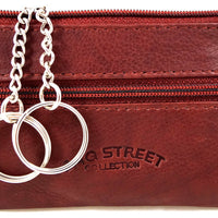 Klassisches Schlüsseletui mit 2 Schlüsselringen aus weichem Echt Leder, 6 Farben