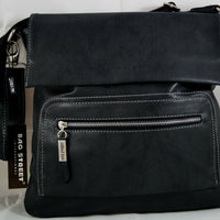 große Umhängetasche aus Kunstleder in Wildlederoptik