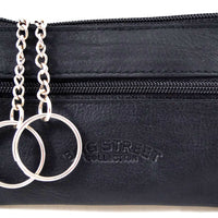 Klassisches Schlüsseletui mit 2 Schlüsselringen aus weichem Echt Leder, 6 Farben