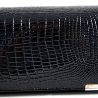 Luxus-Geldbörse aus Lackleder in Krokooptik mit RFID-Blocker