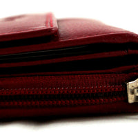 kompakte Damengeldbörse aus weichem Rindsleder mit außen liegendem Münzfach