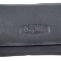 XXL-Damengeldbörse aus weichem Rindsleder mit 17 Kartenfächern und RFID-Blocker