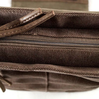 Unisex Messenger Bag aus Canvas mit Überwurf und langem Gurt
