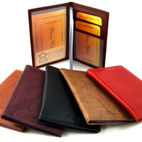 kompakte kleine Brieftasche für Karten und Dokumente, Rindsleder