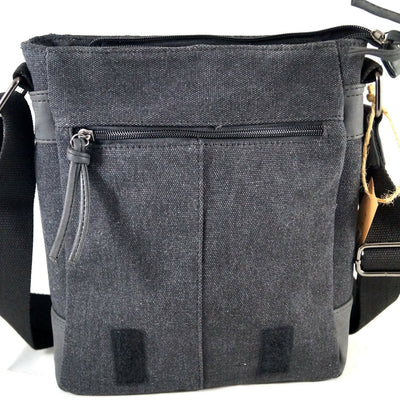 Unisex Messenger Bag aus Canvas mit Überwurf und langem Gurt