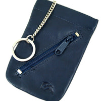 Schlüsselglocke mit Außenfach aus poliertem Echt Leder