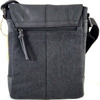 Unisex Messenger Bag aus Canvas mit Überwurf und langem Gurt