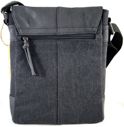 Unisex Messenger Bag aus Canvas mit Überwurf und langem Gurt