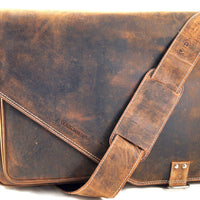 Vintage Aktentasche aus Pull-Up Büffelleder mit Luxusausstattung