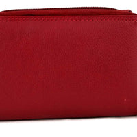 kompakte Damengeldbörse aus weichem Rindsleder mit außen liegendem Münzfach