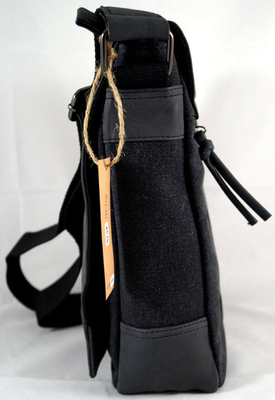 Unisex Messenger Bag aus Canvas mit Überwurf und langem Gurt