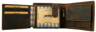 Geldbörse aus Büffelleder mit RFID-Blocker und Geheimfach